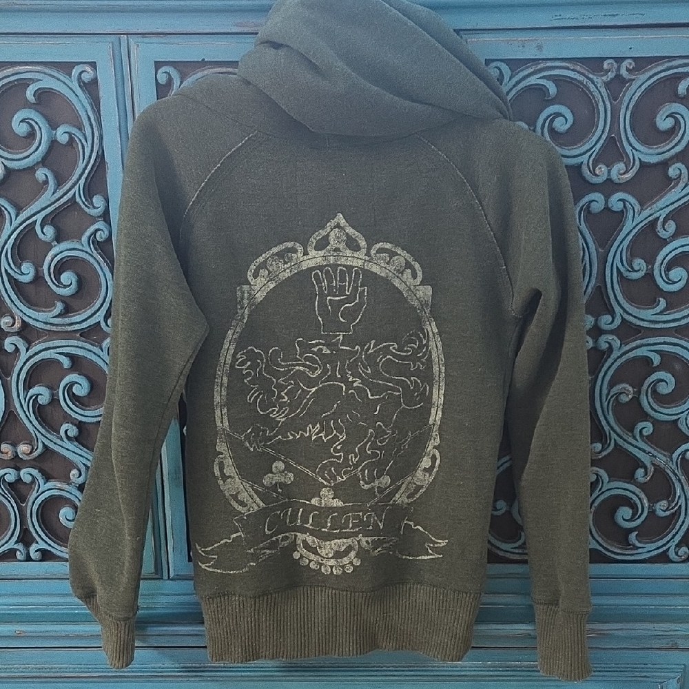 Olive Green Graphic Hoodie Sweater - Womens Twilight New Moon.
